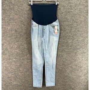 New Motherhood Jeans Women M Maternity Blue Denim Light Wash High Rise Skinny
